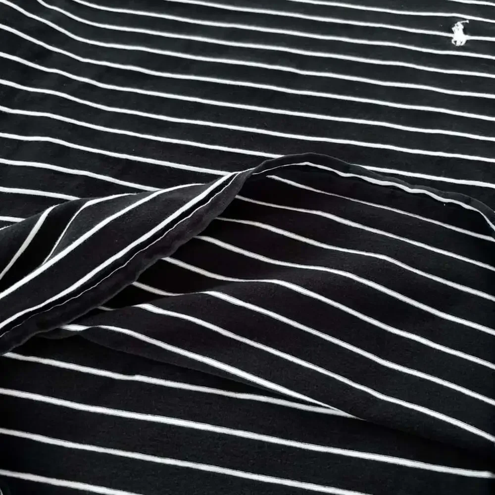 Polo Ralph Lauren Striped T-Shirt Size M Black White Logo Tee